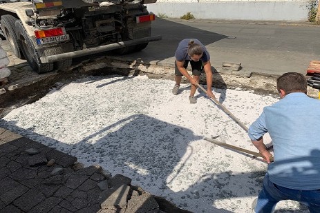 ungebundene Tragschicht als Wasserspeicher wasserspeichernde Tragschicht Strassenbau